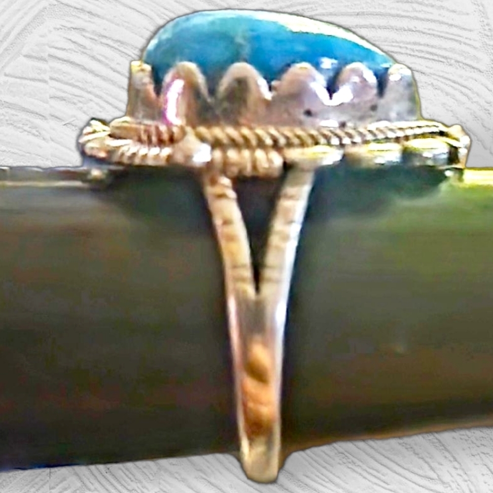 D'Joy Blue Ridge Turquoise Artisan-Crafted Ring - Picture 3 of 6